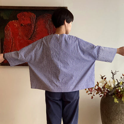 【CHECK&STRIPE(チェック&ストライプ)】Dラインプルオーバー「sunny days stripe×sunny days check」