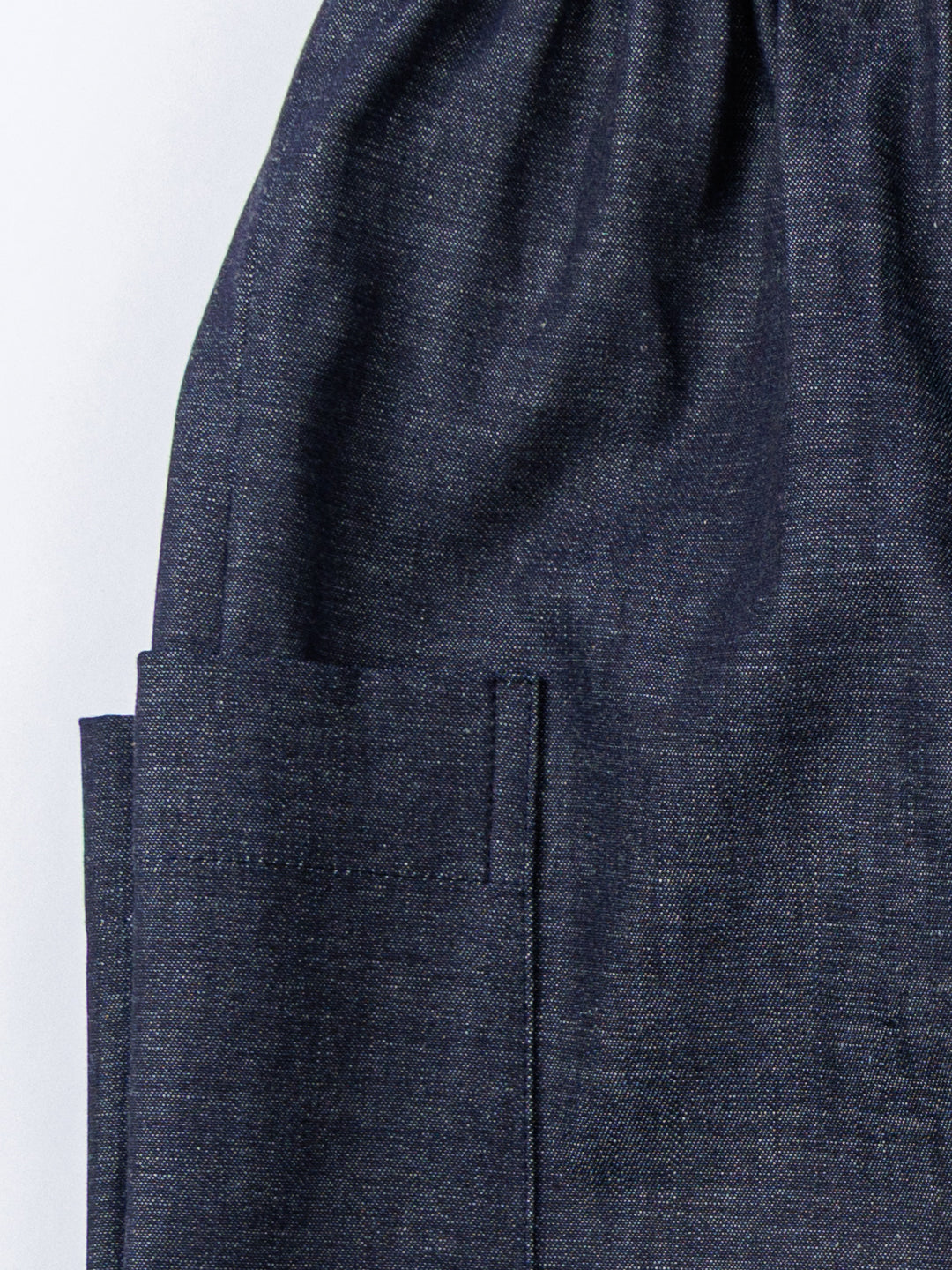 【CHECK&STRIPE(チェック&ストライプ)】ギャザーロングキュロット　デニム