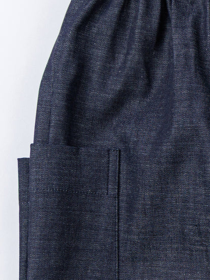 【CHECK&STRIPE(チェック&ストライプ)】ギャザーロングキュロット　デニム