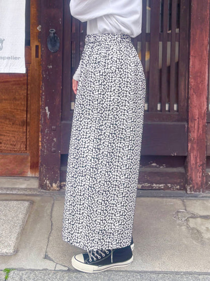 【CHECK&STRIPE(チェック&ストライプ)】ギャザーロングキュロット marie flower petite