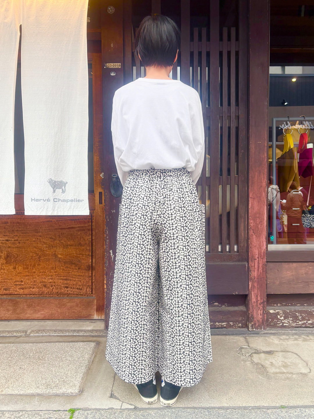 【CHECK&STRIPE(チェック&ストライプ)】ギャザーロングキュロット marie flower petite