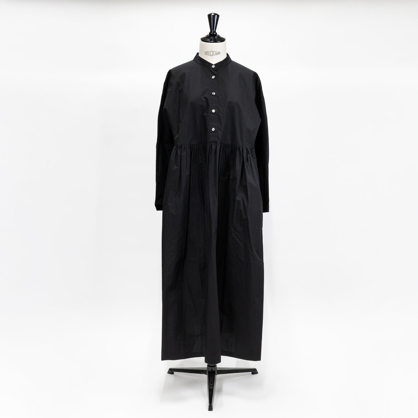 【CHECK&STRIPE(チェック&ストライプ)】スタンドカラーワンピース 「コットンパピエ」