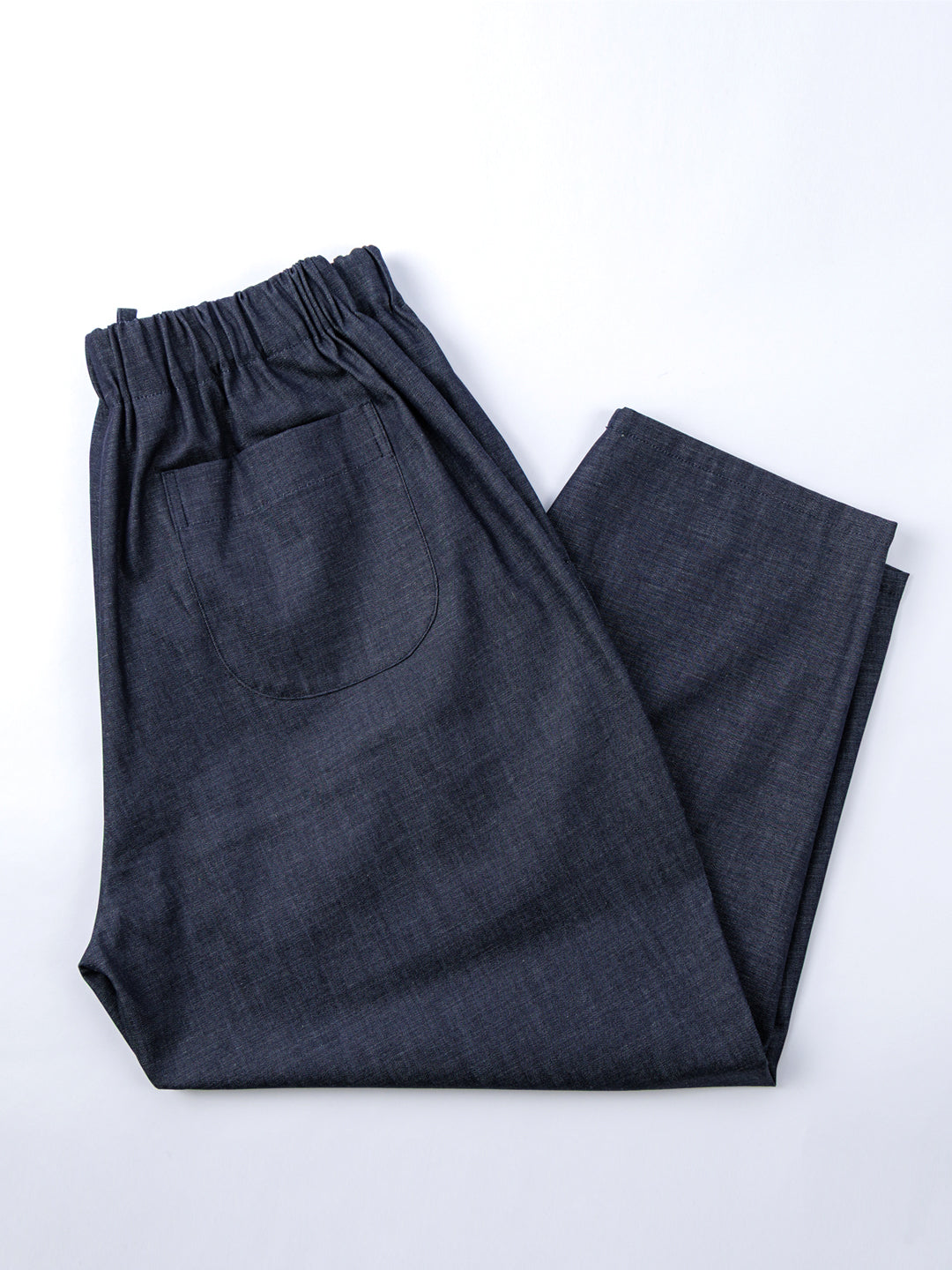 【CHECK&STRIPE(チェック&ストライプ)】シンプルテーパードパンツ　デニム