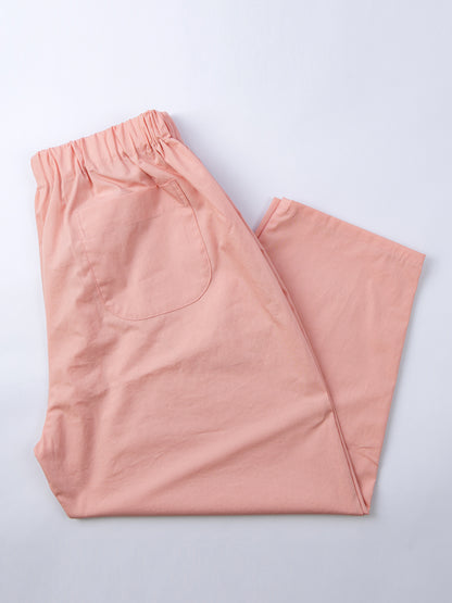 【CHECK&STRIPE(チェック&ストライプ)】シンプルテーパードパンツ　海のブロード