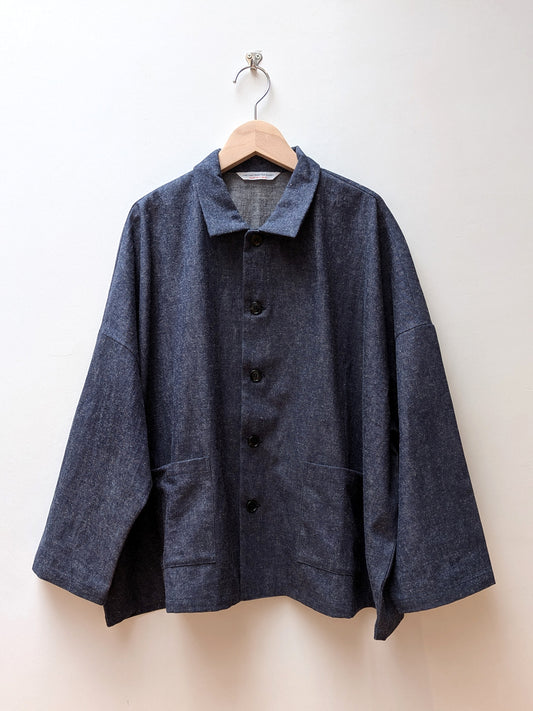 【CHECK&STRIPE(チェック&ストライプ)】シャツジャケットハーフリネンデニム
