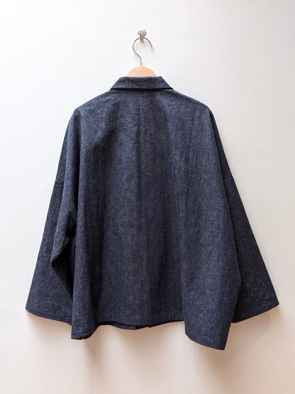 【CHECK&STRIPE(チェック&ストライプ)】シャツジャケットハーフリネンデニム