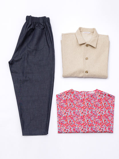 【CHECK&STRIPE(チェック&ストライプ)シャツジャケット ハーフリネンツイル