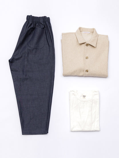 【CHECK&STRIPE(チェック&ストライプ)シャツジャケット ハーフリネンツイル