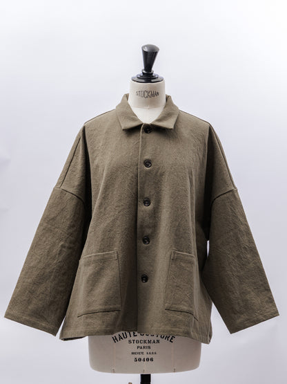【CHECK&STRIPE(チェック&ストライプ)シャツジャケット ハーフリネンツイル