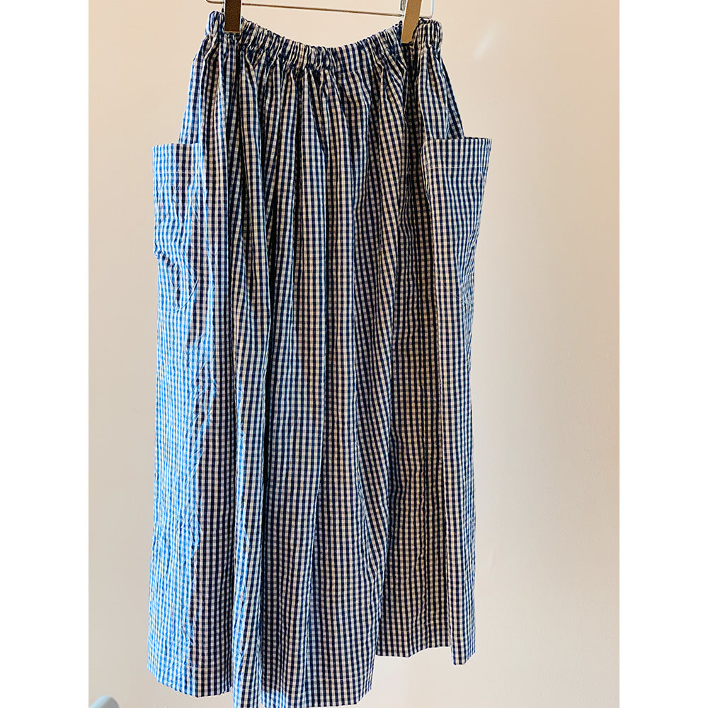 【CHECK&STRIPE(チェック&ストライプ)】3枚はぎのギャザースカート「sunny days stripe／sunny days check」