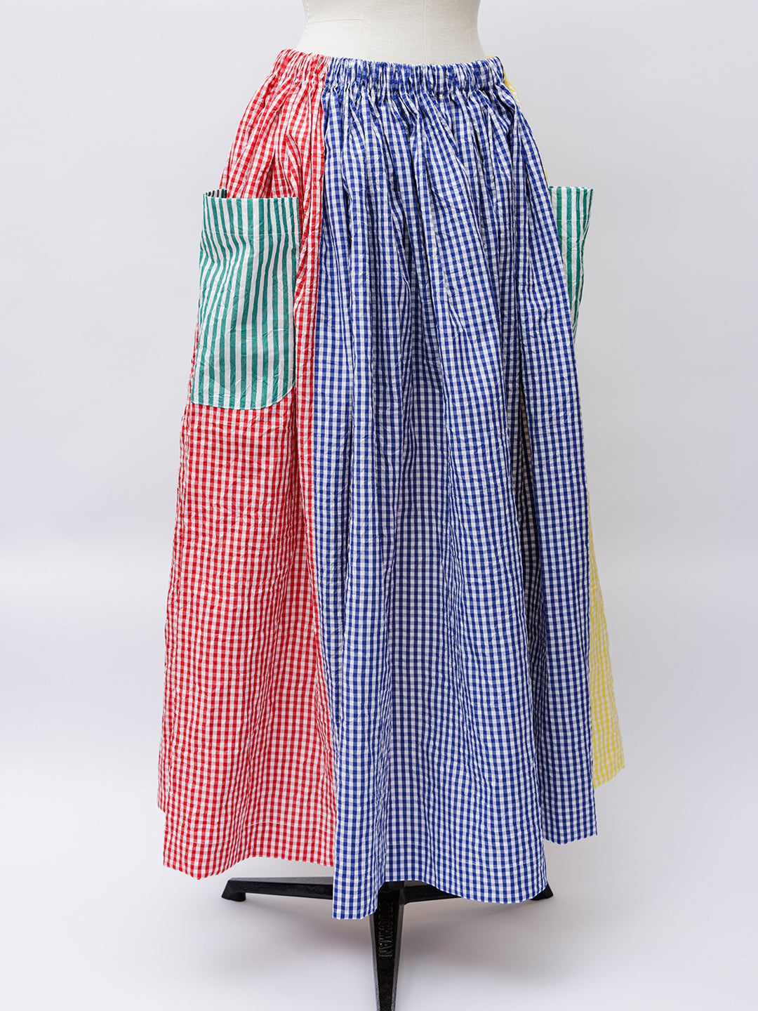 【CHECK&STRIPE(チェック&ストライプ)】3枚はぎのギャザースカート チェック3
