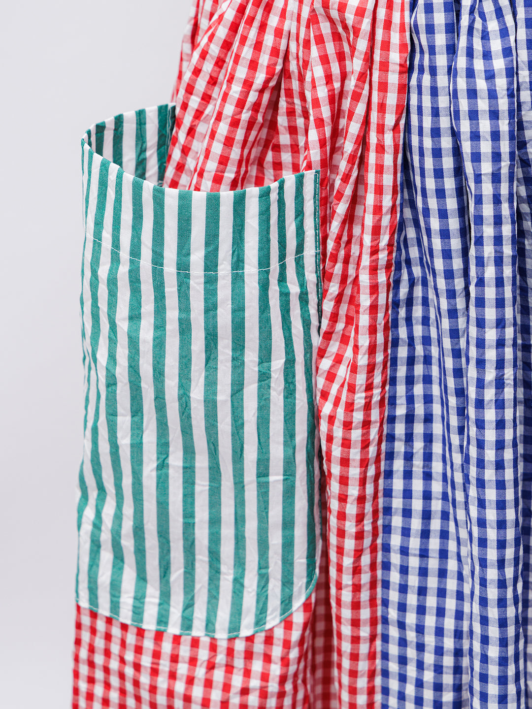【CHECK&STRIPE(チェック&ストライプ)】3枚はぎのギャザースカート チェック3