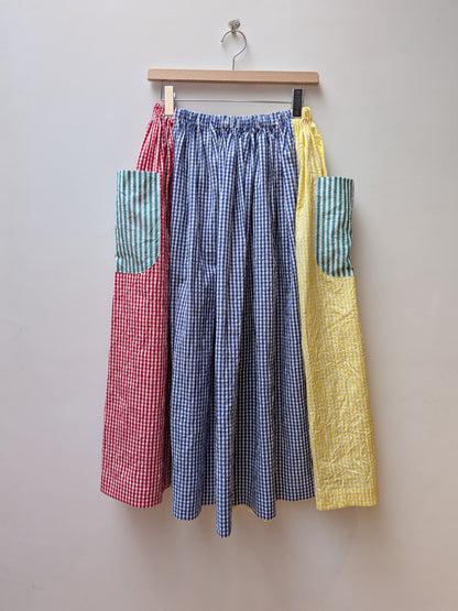【CHECK&STRIPE(チェック&ストライプ)】3枚はぎのギャザースカート チェック3