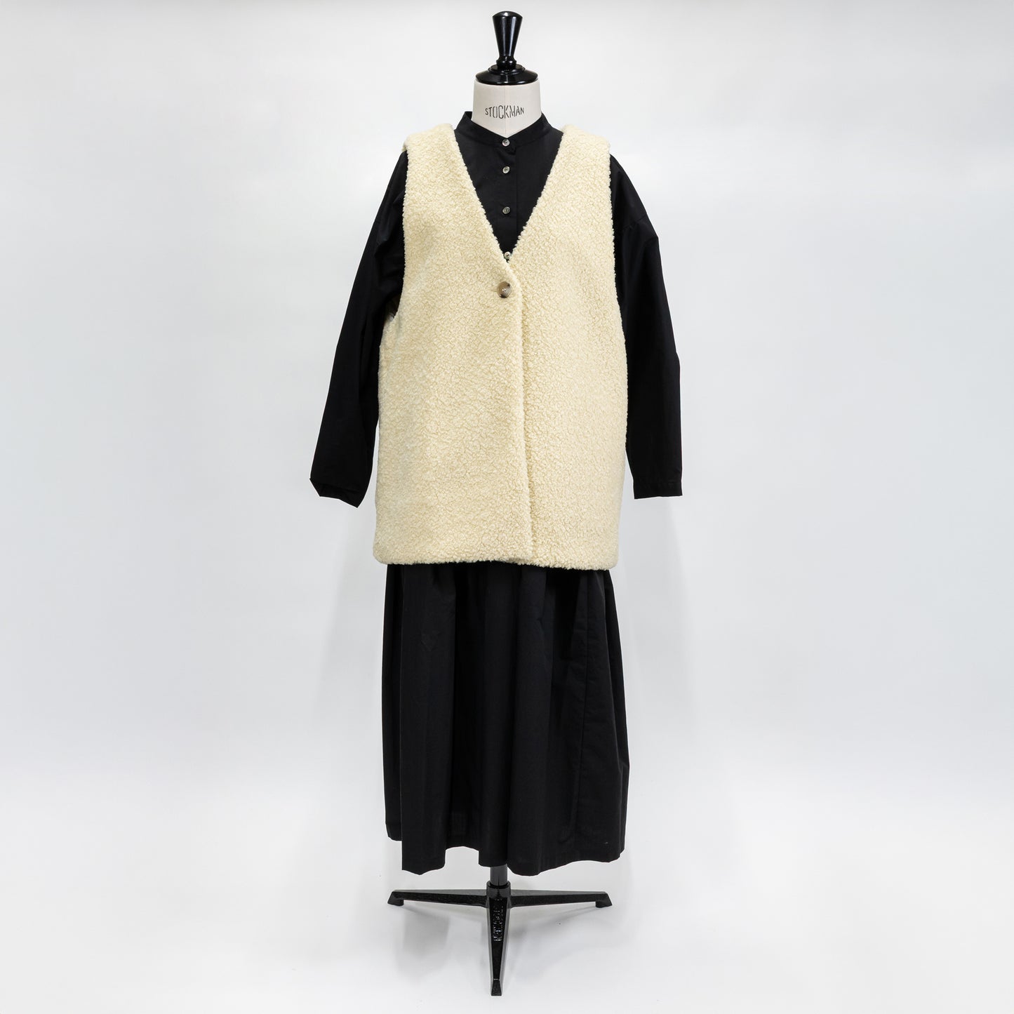 【CHECK&STRIPE(チェック&ストライプ)】ムートンライクプレミアムボアベスト
