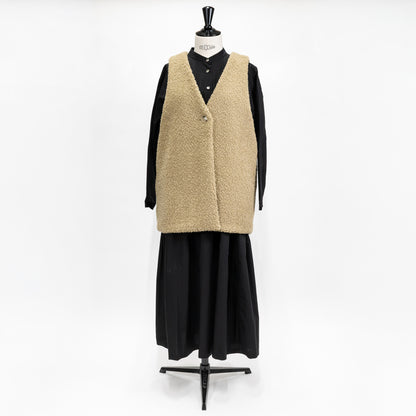 【CHECK&STRIPE(チェック&ストライプ)】ムートンライクプレミアムボアベスト