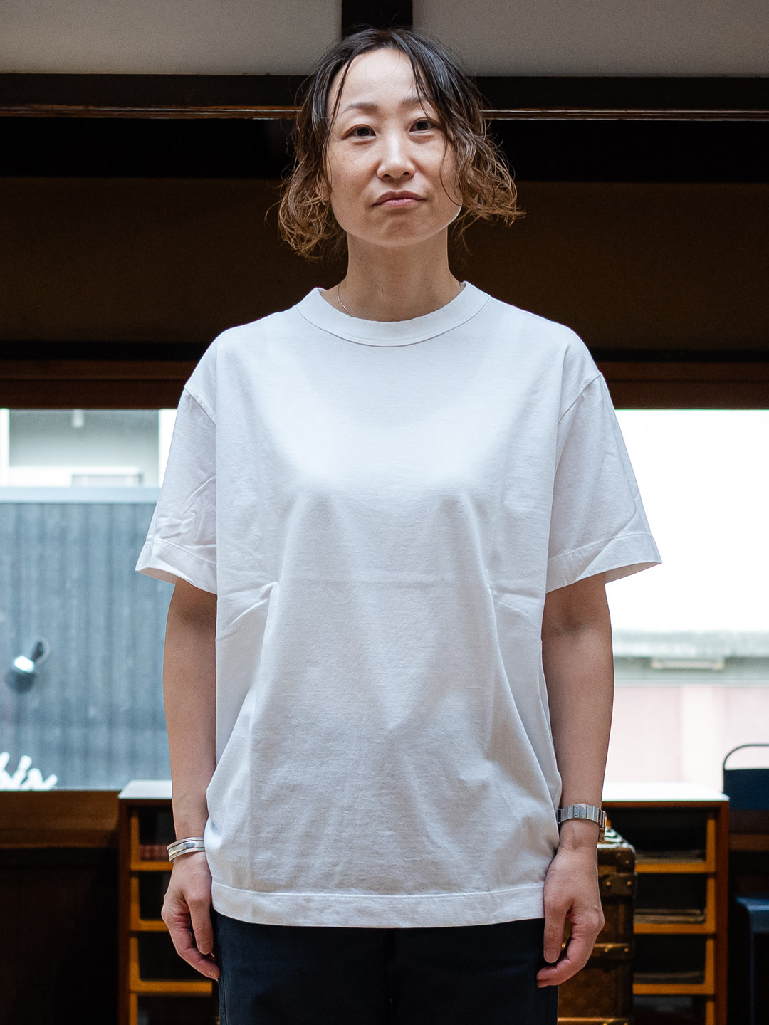 【homspun (ホームスパン) 】天竺　半袖Tシャツ　ゆったりタイプ