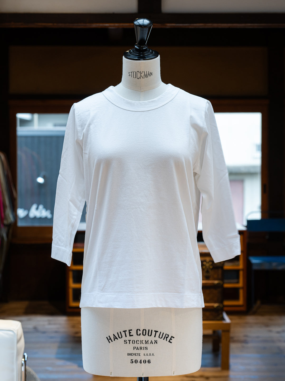 【homspun (ホームスパン) 】30／1天竺七分袖Ｔシャツ