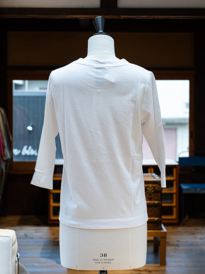 【homspun (ホームスパン) 】30／1天竺七分袖Ｔシャツ