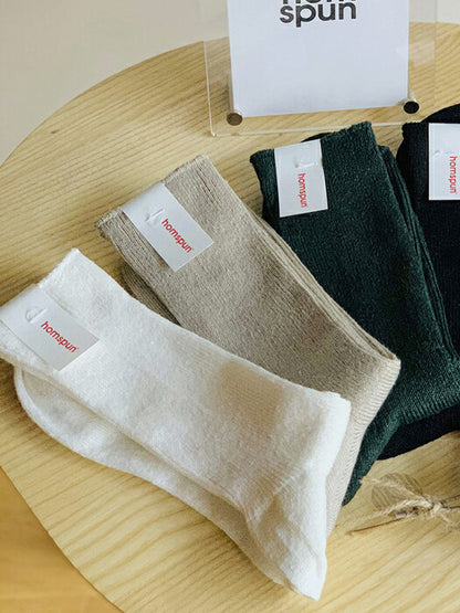 【homspun (ホームスパン) 】リネンソックス
