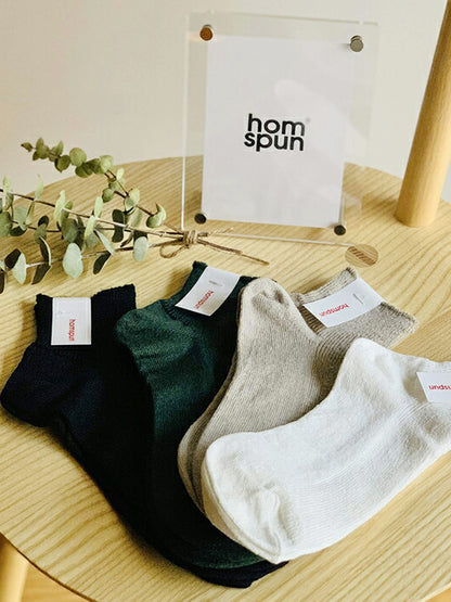 【homspun (ホームスパン) 】リネンショートソックス