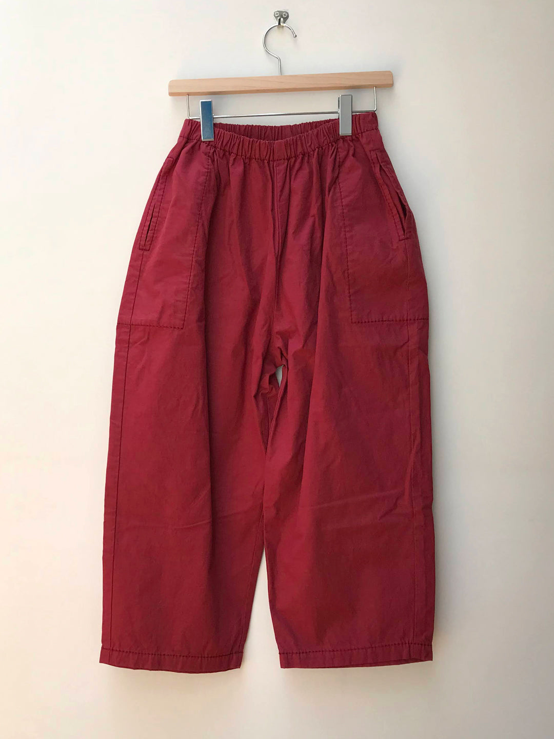 【homspun (ホームスパン) 】バルキーシーチング　厚手ギャザーパンツ