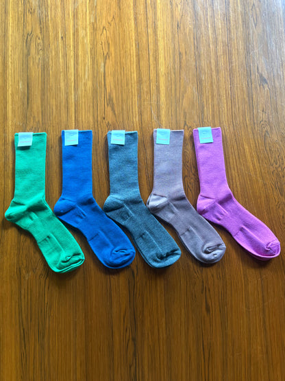 【homspun (ホームスパン) 】防縮ウールリブソックスNEW