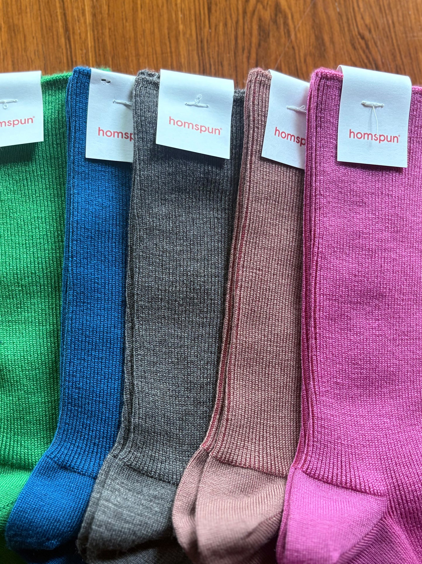 【homspun (ホームスパン) 】防縮ウールリブソックスNEW