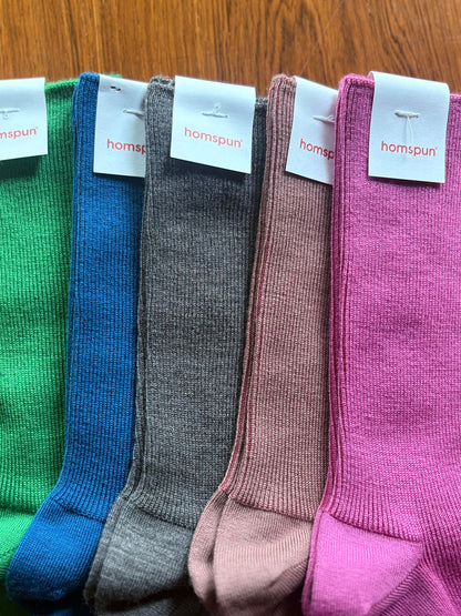 【homspun (ホームスパン) 】防縮ウールリブソックスNEW