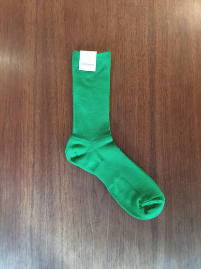 【homspun (ホームスパン) 】防縮ウールリブソックスNEW