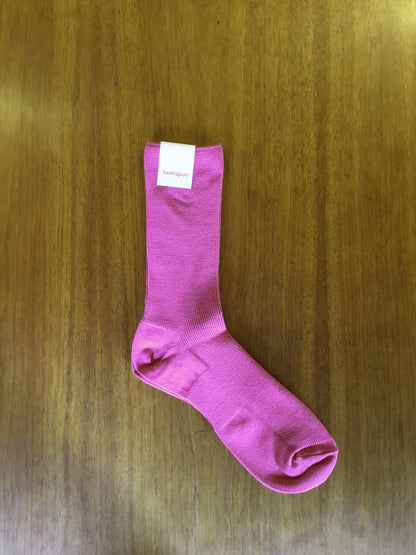 【homspun (ホームスパン) 】防縮ウールリブソックスNEW