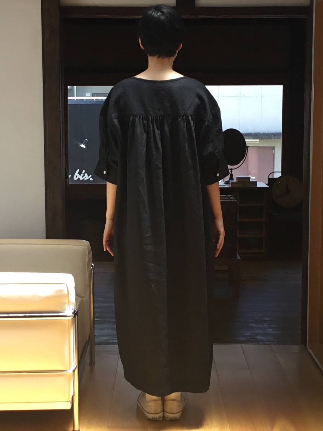 homspun (ホームスパン) 】リネンバイオ半袖ワンピース – サニー
