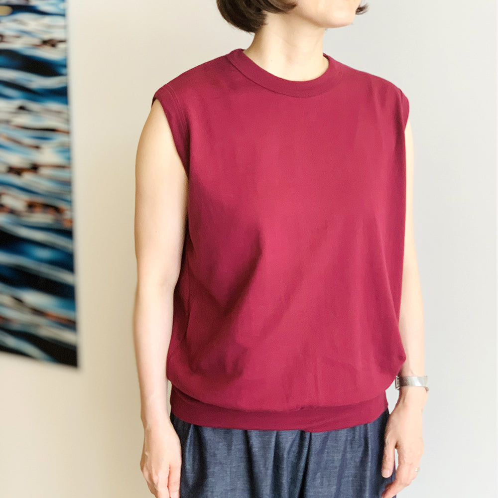 【homspun (ホームスパン) 】40／2天竺ノースリーブPO