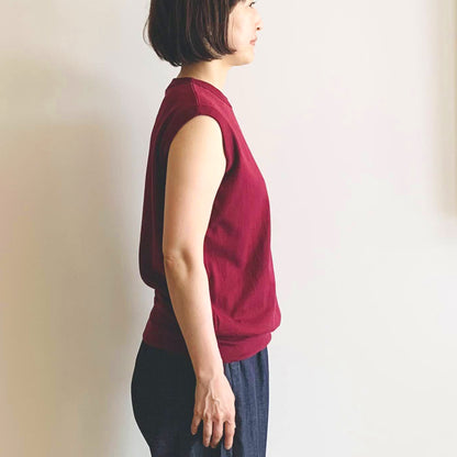 【homspun (ホームスパン) 】40／2天竺ノースリーブPO