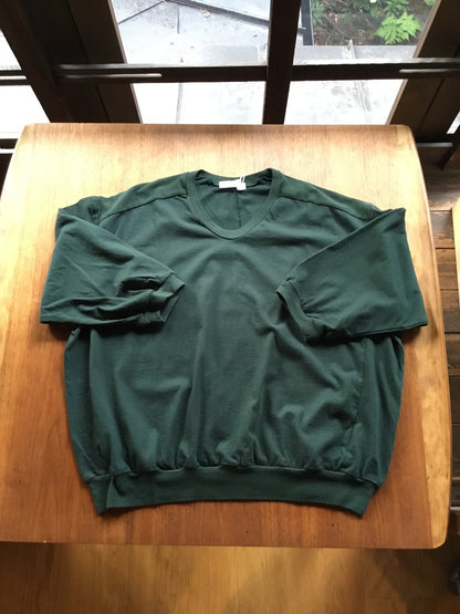 【homspun (ホームスパン) 】30／1天竺六分袖VネックPO