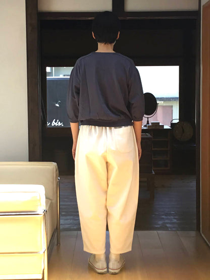 【homspun (ホームスパン) 】30／1天竺六分袖VネックPO