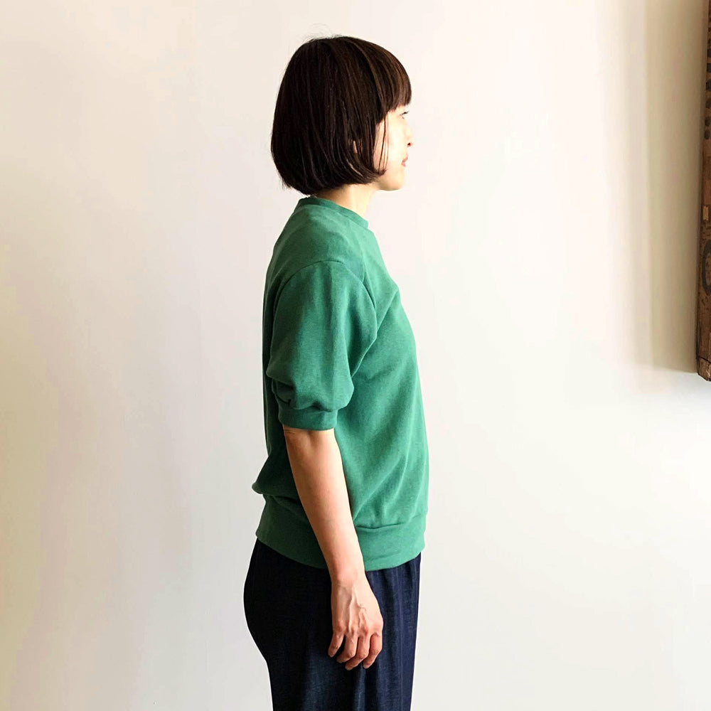 【homspun (ホームスパン) 】ムラ糸裏毛半袖PO