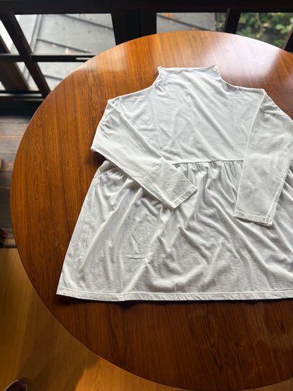 【homspun (ホームスパン) 】30/1天竺ハイネックギャザーPO