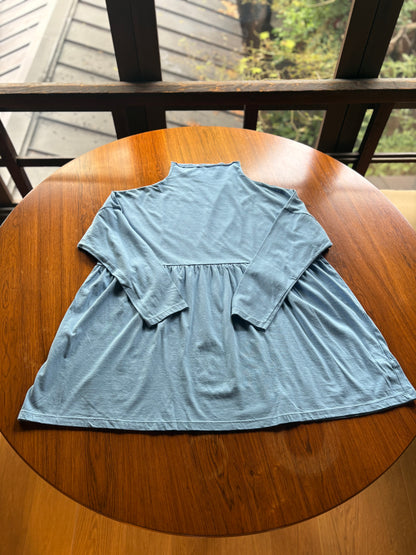 【homspun (ホームスパン) 】30/1天竺ハイネックギャザーPO