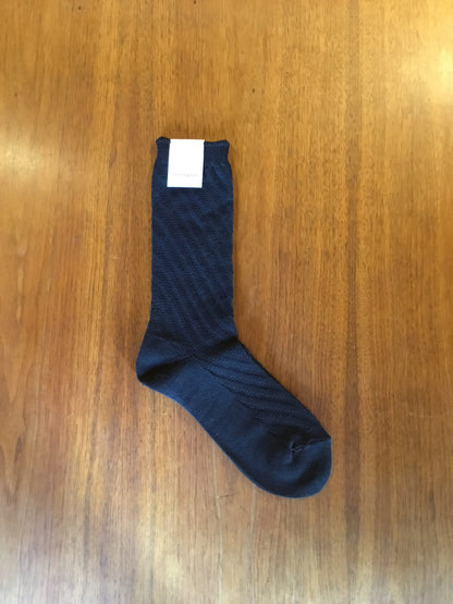 【homspun (ホームスパン) 】シルケットコットン斜めリブソックス