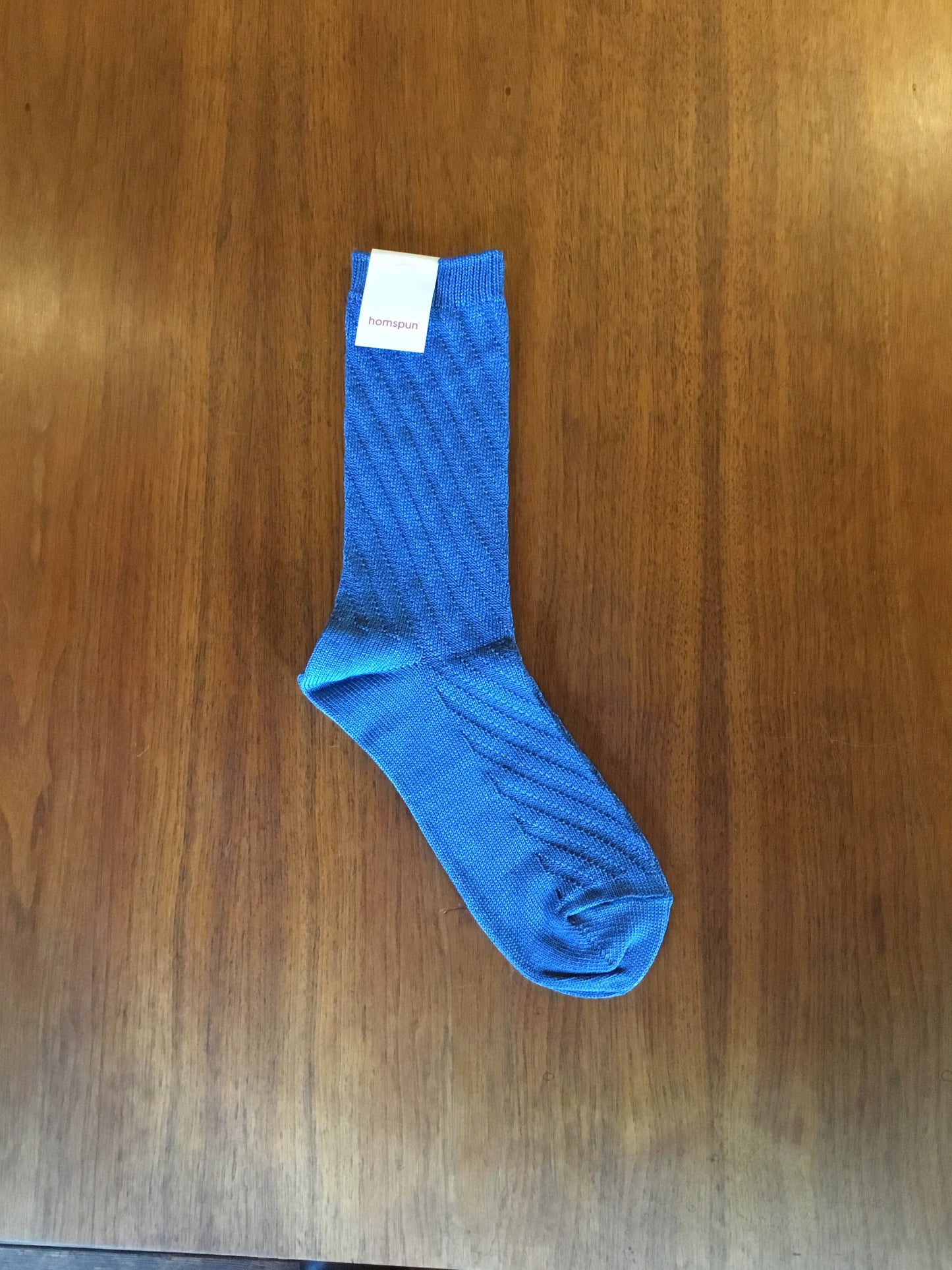 【homspun (ホームスパン) 】シルケットコットン斜めリブソックス