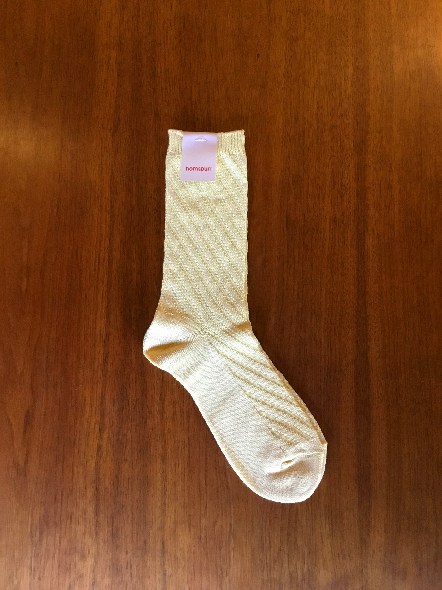 【homspun (ホームスパン) 】シルケットコットン斜めリブソックス
