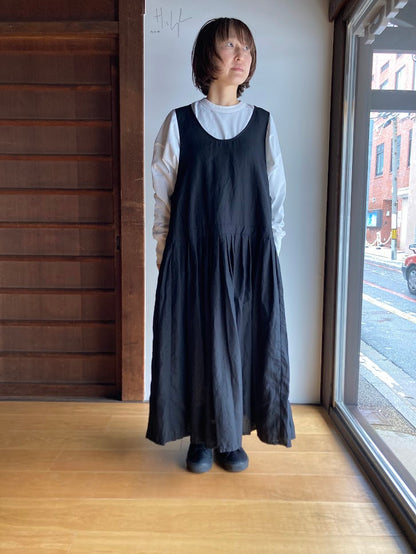 【homspun (ホームスパン) 】リネンバイオノースリーブワンピース