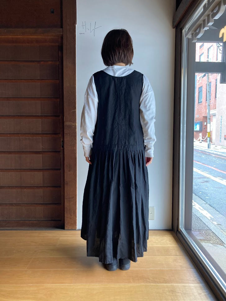 【homspun (ホームスパン) 】リネンバイオノースリーブワンピース