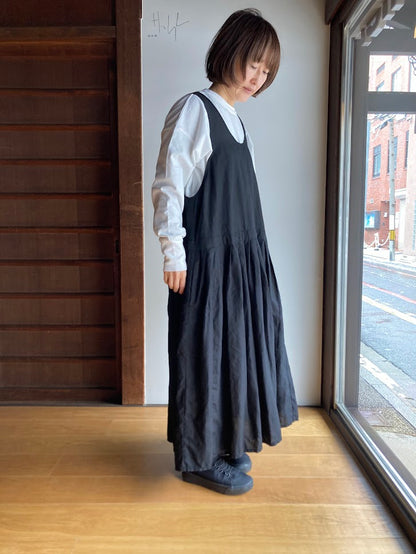 【homspun (ホームスパン) 】リネンバイオノースリーブワンピース