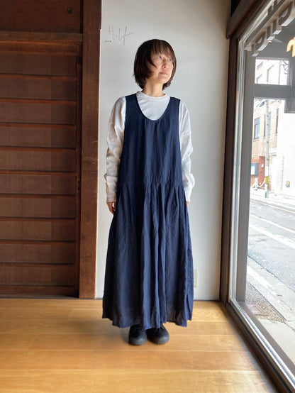 【homspun (ホームスパン) 】リネンバイオノースリーブワンピース