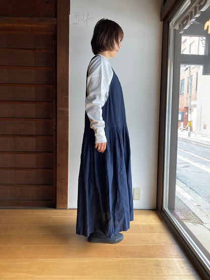 【homspun (ホームスパン) 】リネンバイオノースリーブワンピース