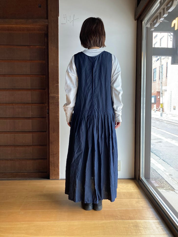 【homspun (ホームスパン) 】リネンバイオノースリーブワンピース