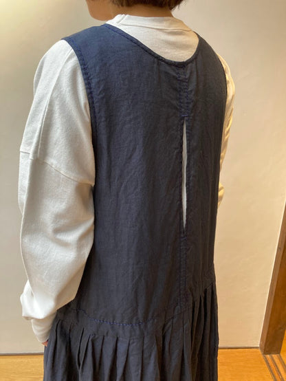 【homspun (ホームスパン) 】リネンバイオノースリーブワンピース