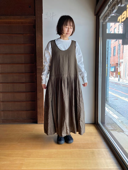 【homspun (ホームスパン) 】リネンバイオノースリーブワンピース