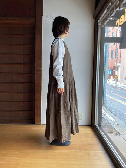 【homspun (ホームスパン) 】リネンバイオノースリーブワンピース